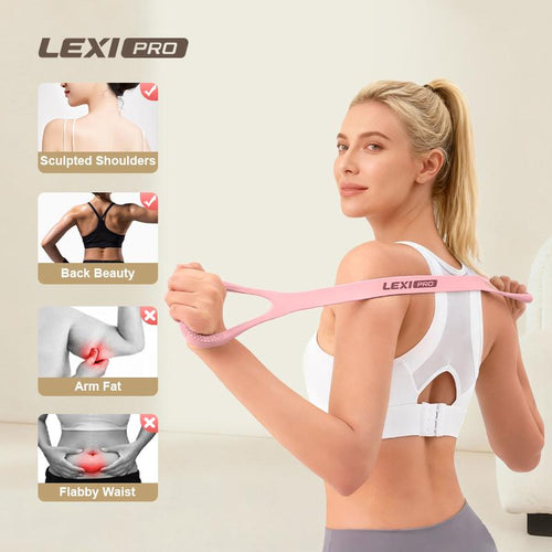 LEXI Resistance Bands Figure 8 Exercise Bands for Women Silicone Material Expander Band for Arms Chest Home Gym Yoga Equipment Quick Workout for Muscle Toning Physical Therapy Stretching Gear - Fitness Accessories