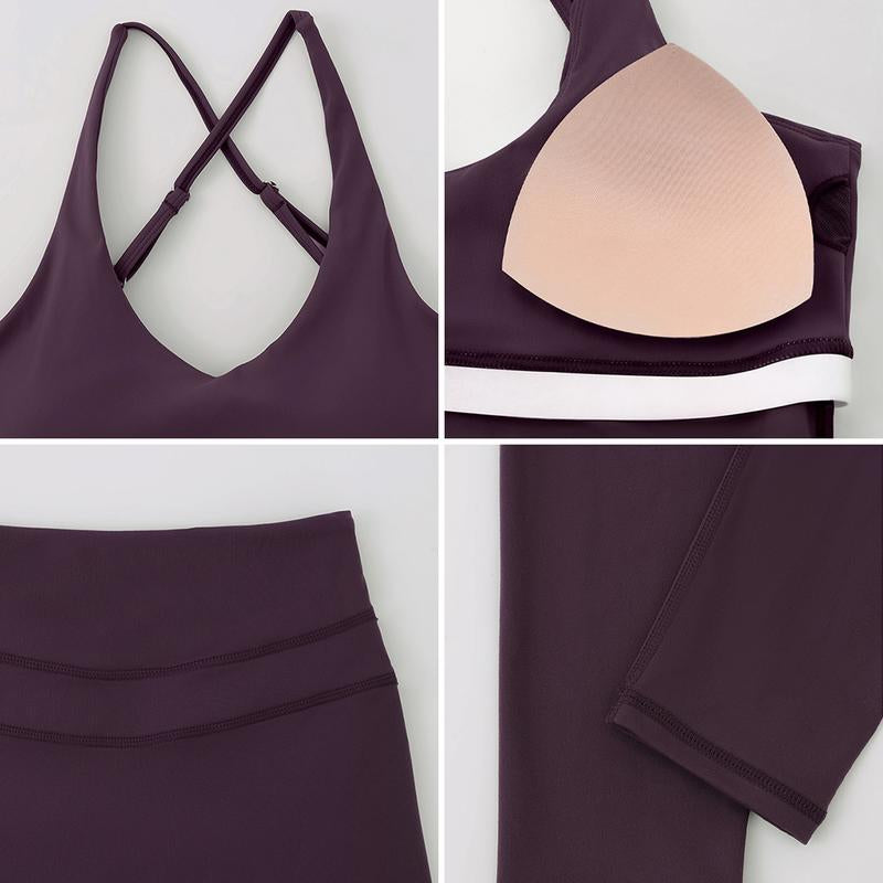 Timeoff Women'S Crisscross Back Tank & High-Waist Butt-Lift Leggings Set , Quick-Dry, Moisture-Wicking , Yoga, Gym & Fitness Workouts , Stylish Activewear for Women,Sweatsuit Set Outfit,Comfort Sweat Set,Sweatsuits Women