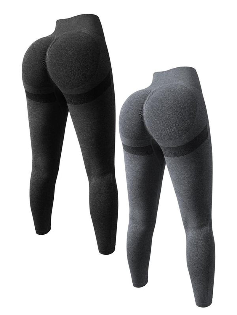 Women'S Solid High Waist Sports Leggings, Tight-Fitting Comfy Breathable Skinny Pants for Yoga Gym Workout Running, Ladies Sportswear for All Seasons, Skinny Yoga Bottoms